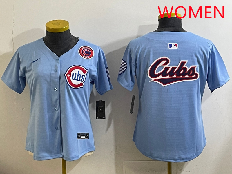 Women 2025 Chicago Cubs blank Blue Game Nike MLB Jersey style 57